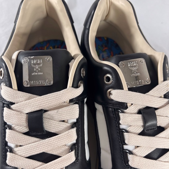 PUMA X MCM Slipstreram Low Court Black & White Leather Sneakers Made in Italy - Picture 10 of 17